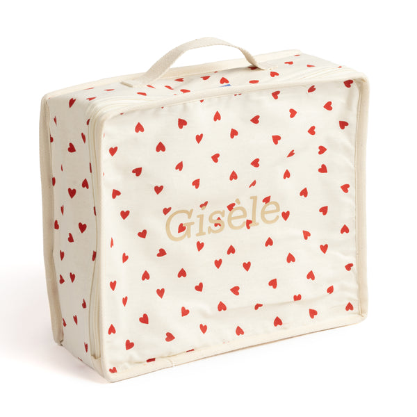 Red hearts suitcase